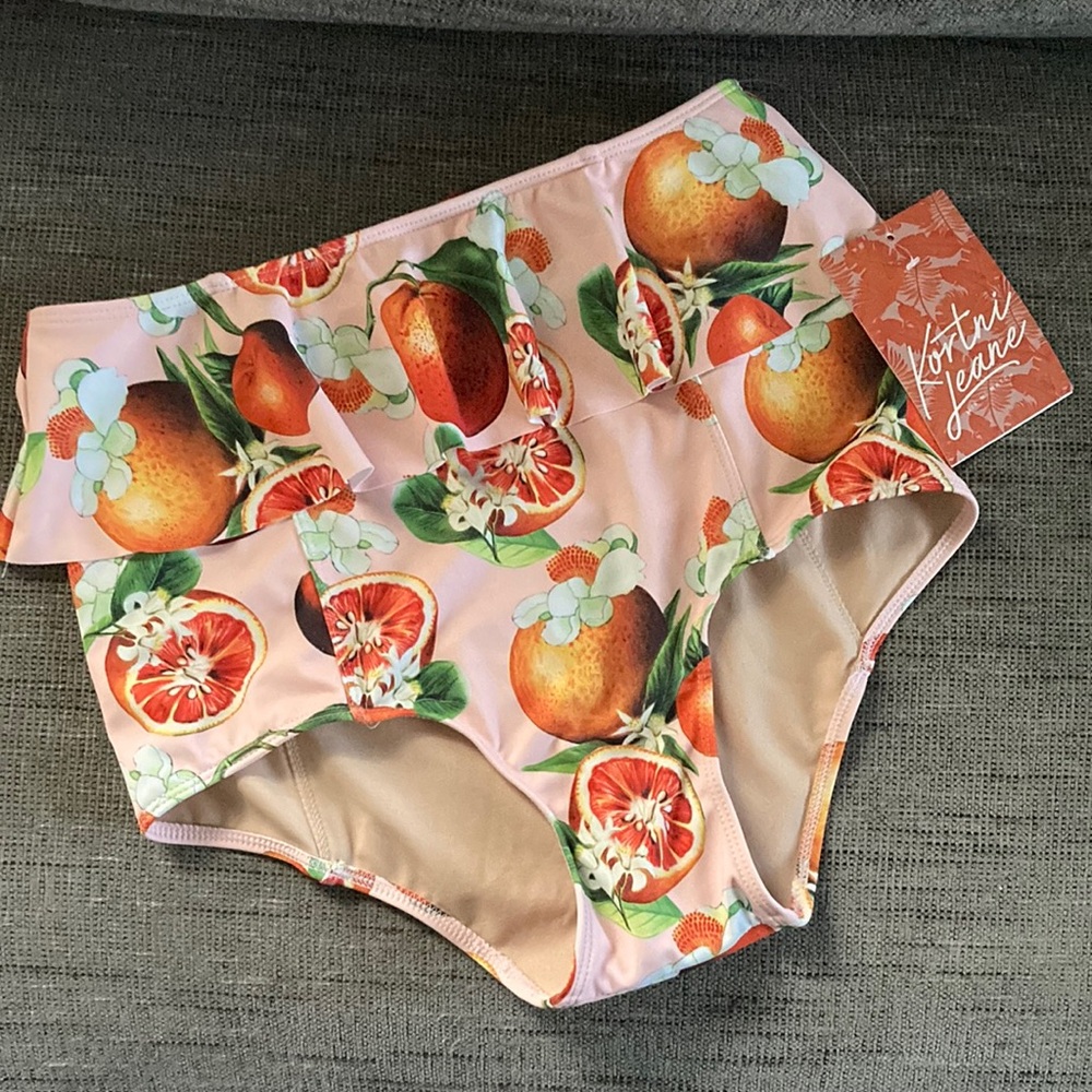 Kortni Jeane Pink Citrus High Waist Bikini Bottoms